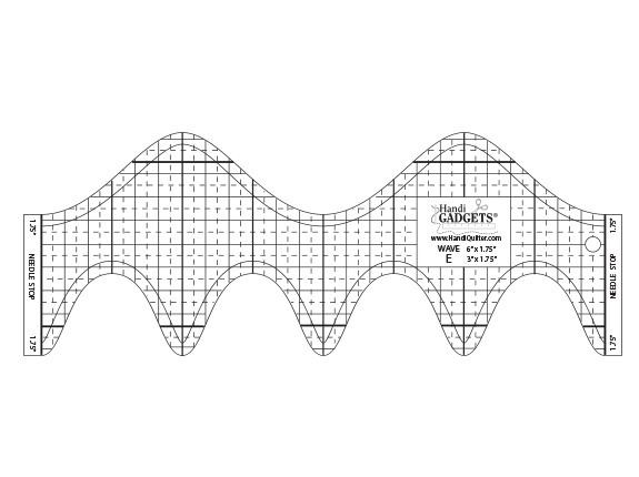 Ruler HQ Wave E l6" and 3" line drawing